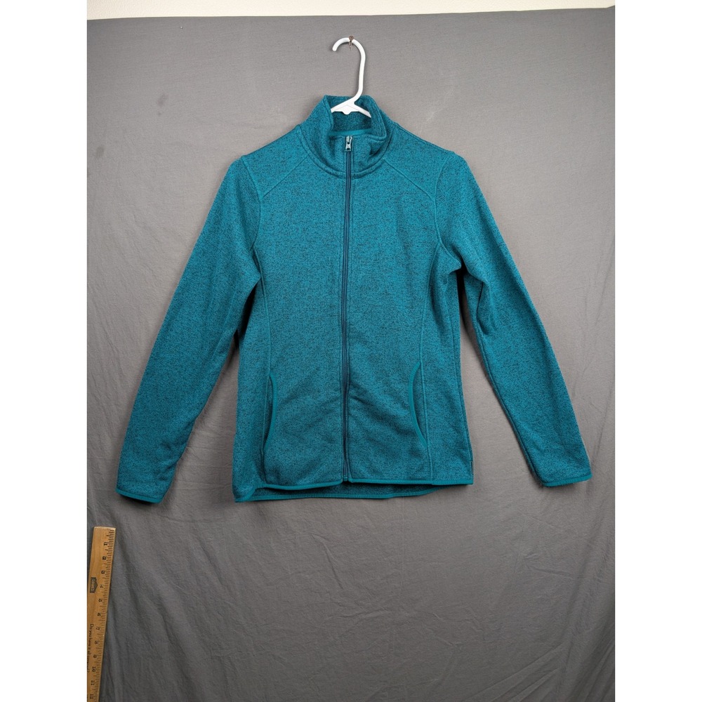 Eddie Bauer Womens Full Zip Fleece Jacket Teal Green Medium